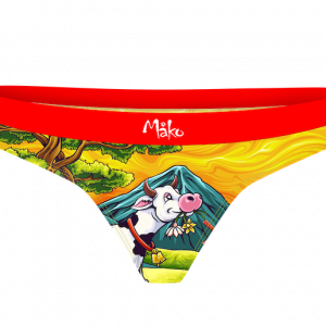 Milky Custom Dairy Cow Print Women's g-string front, Mako